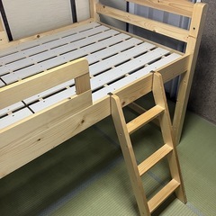 【引き取り限定】ネルコンシェルジュ 木製ロフトベッド シングル コンセント2口付の画像