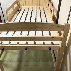【引き取り限定】ネルコンシェルジュ 木製ロフトベッド シングル コンセント2口付の画像
