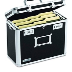 Vaultz ポータブル ファイルボックス ロック付き ブラック ファイル整理 収納 保管 レター ファイリング ストレージ オフィス 整理 整頓の画像