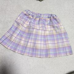 パープルチェックスカート　130cm  しまむらの画像