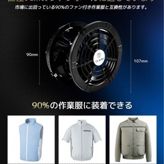 空調作業服 ファン バッテリーセット 40V超高出力 の画像