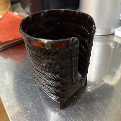 竹細工　菓子器　花瓶カバーの画像