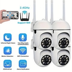 【4個セット】WiFi 防犯カメラ セキュリティカメラ 赤外線ナイトビジョンの画像
