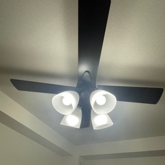 LOWYA　[4灯] 天井照明 シーリングファンライト リモコン付き LED電球対応 ダイニング モダン リバーシブル羽 の画像
