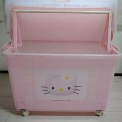 当時物 ハローキティフード付 衣装ケース 収納 BOX レトロ HELLO Kitty ピンク サンリオ レトロ sanrio グッズ インテリアの画像