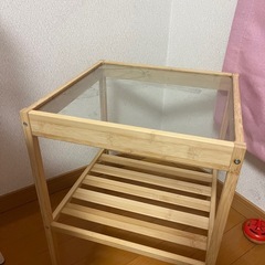 IKEA NESNA（ネスナ）ベッドサイドテーブル ホワイトステインバンブーの画像
