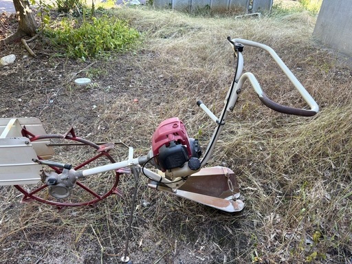 【新潟】マルヤマ 水田溝切機 MKF265 手押し式 アルミ 水田用 溝切り ミゾキリ みぞきり 水田 湿田 稲作 排水 リコイル式 倉庫保管 中古