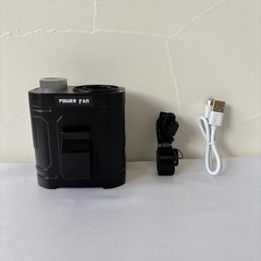 新品❤️腰掛け扇風機 ベルトファン 卓上 手持ち扇風機 強力アウトドア 懐中電灯 黒の画像