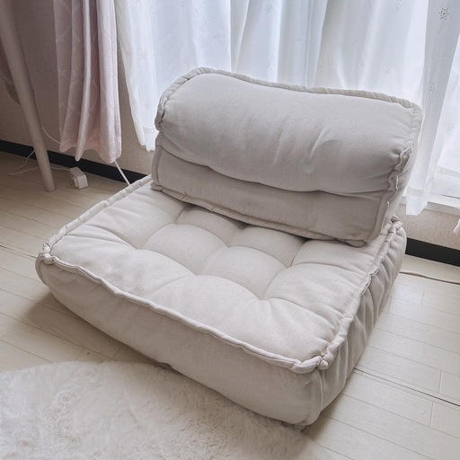 美品】ette フロアソファ アイボリー