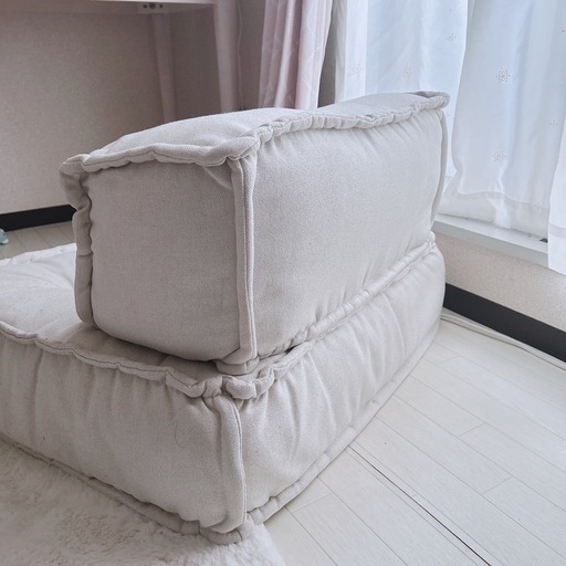 美品】ette フロアソファ アイボリー