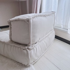【美品】ette フロアソファ アイボリーの画像