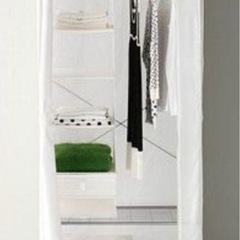 IKEA BREIM ワードローブ ハンガーラック 収納 ホワイト スチールラックの画像