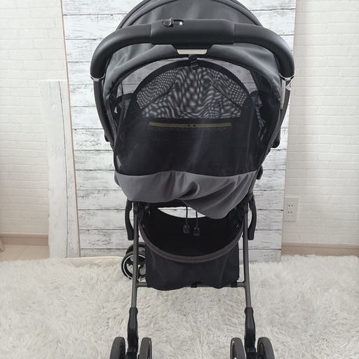 APRICAベビーカー CURUREE A型 グレー 軽量 レザーハンドル