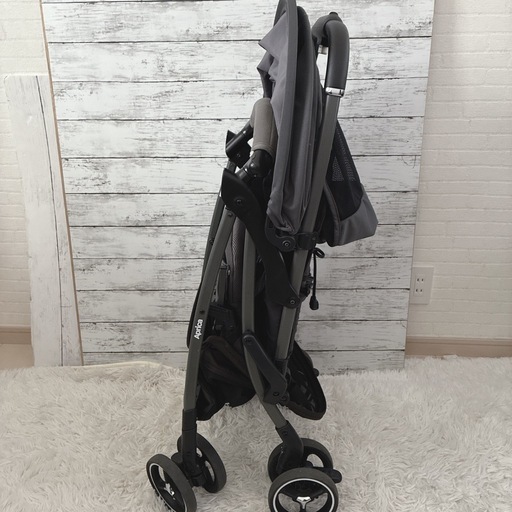 APRICAベビーカー CURUREE A型 グレー 軽量 レザーハンドル