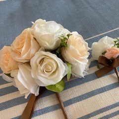 造花ブーケ　ブートニアセットの画像