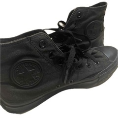 黒コン　converse コンバース 黒 ハイカット スニーカー 24.5㎝の画像