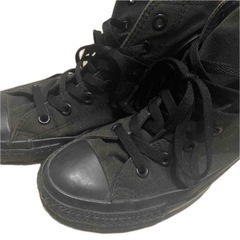黒コン　converse コンバース 黒 ハイカット スニーカー 24.5㎝の画像
