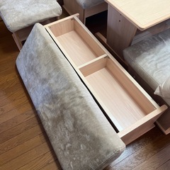 大川家具　ソファダイニングテーブルセットの画像