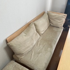 大川家具　ソファダイニングテーブルセットの画像