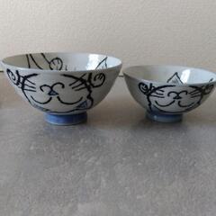 猫柄のご飯茶碗の画像