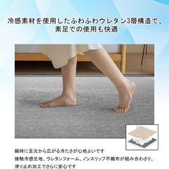 新品 ラグ カーペット グレー 接触冷感の画像