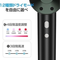 ドライヤー 大風量 速乾 軽量 ヘアドライヤー 1300W 高濃度マイナスイオンの画像