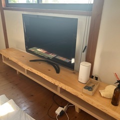 【引き取り歓迎】手作りテレビ台&37型テレビの画像