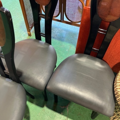 【4脚セット】ダイニングチェア　椅子　イス　家具　昭和レトロ　アンティーク　家具　インテリア　オシャレ【座面高45幅48奥46背高10