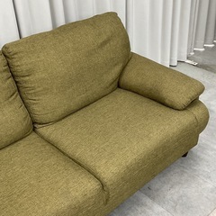 KH-34【新入荷　リサイクル品】2シーターソファ　グリーンの画像