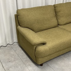 KH-34【新入荷　リサイクル品】2シーターソファ　グリーンの画像