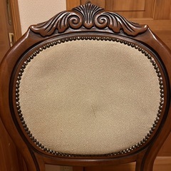 椅子　木　木製　花柄　布張り　アンティーク　ヴィンテージ　ヨーロッパ家具　中古　張替え要の画像