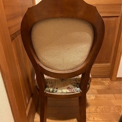 椅子　木　木製　花柄　布張り　アンティーク　ヴィンテージ　ヨーロッパ家具　中古　張替え要の画像