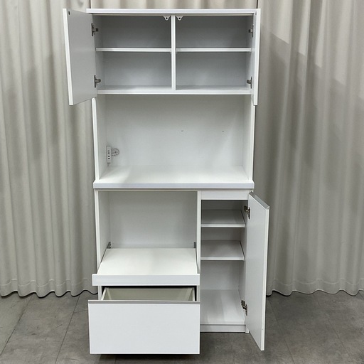 KH-35【新入荷　リサイクル品】土井インテリア　オープンキッチンボード　白 大川家具】ダイニングボード 60cm幅 イルマ [土井インテリヤ工業