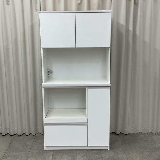 KH-35【新入荷　リサイクル品】土井インテリア　オープンキッチンボード　白 大川家具】オープンボード 140cm幅 イルマ モイスなし [土井インテリヤ