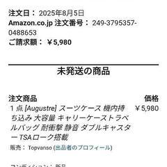 新品未開封キャリーケース　スーツケース　トラベルバックの画像