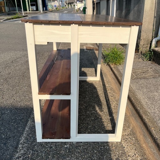 【?国産/熊野紀州材】コンソールシェルフ　飾り棚　収納棚　引き出し付き　キッチン台　キッチン棚　キッチンカウンター　ブランド家具　デザ