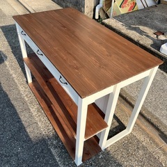 【🌳国産/熊野紀州材】コンソールシェルフ　飾り棚　収納棚　引き出し付き　キッチン台　キッチン棚　キッチンカウンター　ブランド家具　デザイナーズの画像