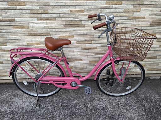 中古自転車変速無し 24インチ LEDオートライト 軽整備済み 防犯