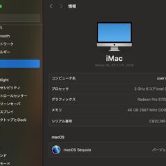 iMac（Retina 5K,27インチ,2019）256GB/40GB〈MRQY2J/A〉④の画像