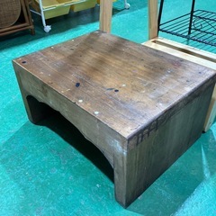 🌳アンティーク　物置　植物　台　スツール　ヴィンテージ　ビンテージ　雑貨　木製　ウッド　踏み台【55×40.2高27.3】の画像