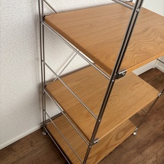 無印良品　ステンレスユニットシェルフ　オーク材棚セット　中　の画像