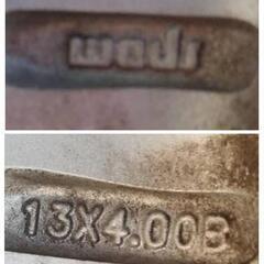 13㌅アルミホイール(Weds Carifa)とスタッドレスタイヤ(BRIDGESTONE BLIZZAK VRX)の4本セットの画像