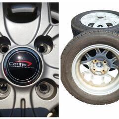 13㌅アルミホイール(Weds Carifa)とスタッドレスタイヤ(BRIDGESTONE BLIZZAK VRX)の4本セットの画像