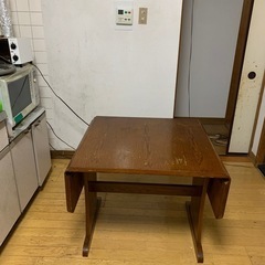 天然木 色々 折りたたみ ダイニングテーブルの画像