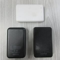 ( M-751 )モバイルバッテリー GREEN HOUSE グリーンハウス ３個まとめて まとめ売り 3000mAh 2100mAh 6400mAh PSEマーク認証 ホワイト 白 ブラック 黒 中古 動作確認済みの画像