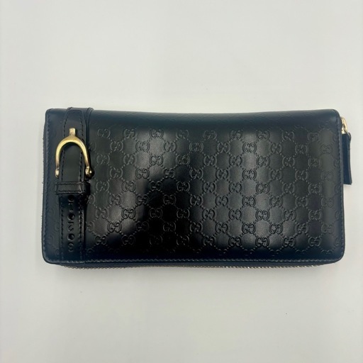 美品GUCCI グッチラウンドファスナーGG ホースビット 長財布
