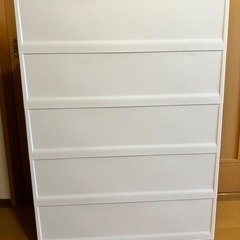 フィッツプラスNT2　幅75cm 5段 ミドルブラウン(F7505) ※キャスター付の画像