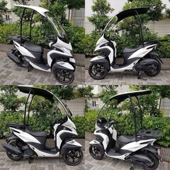 【普通免許仕様もOK】ルーフ付トリシティ125現行型SEK1Jスマートキー 低走行4千km弱 スライドキャリア 自賠責保険付9年6/3★TRIX★の画像