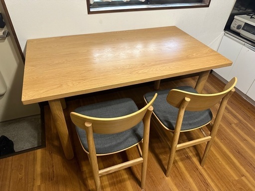 無印良品　ダイニングテーブル　ダイニングチェア2脚
