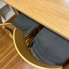 無印良品　ダイニングテーブル　ダイニングチェア2脚の画像